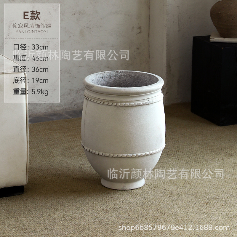 Blanco hecho viejo cemento gran combinación de suelo de alto estilo paisaje de maceta grande decoración del hogar maceta de comercio exterior