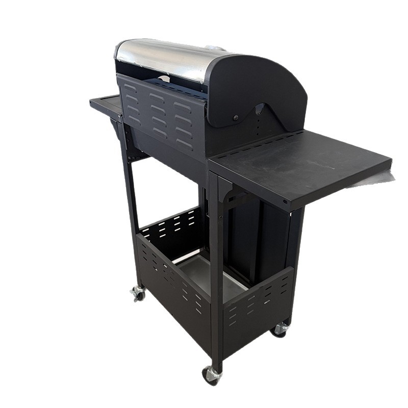 Barbacoa de acero inoxidable para el hogar transfronterizo grande para acampar con horno lateral, estufa de gas, parrilla de gas licuado al aire libre al por mayor