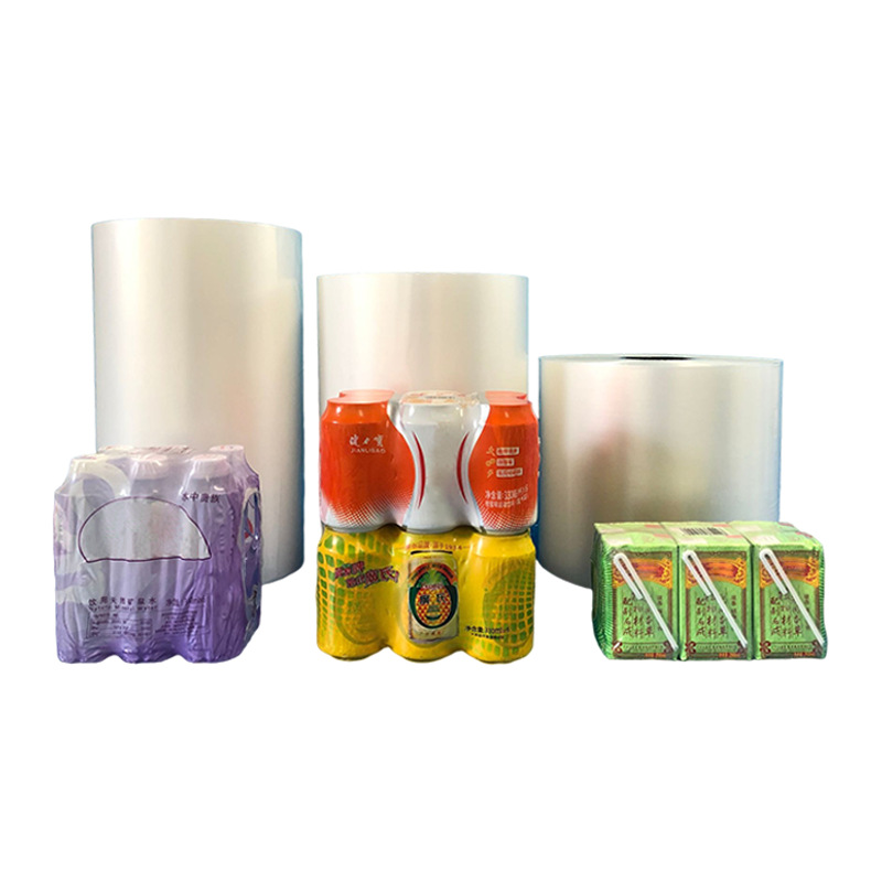 Impresión de fábrica película retráctil PE película Termocontraíble impresión en color embalaje plástico película de sellado jugo bebida cerveza película de embalaje