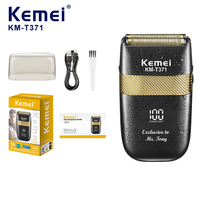 Kemei Kemei afeitador eléctrico KM-T371 afeitador de hombre recíproco impermeable aparador de barba digital