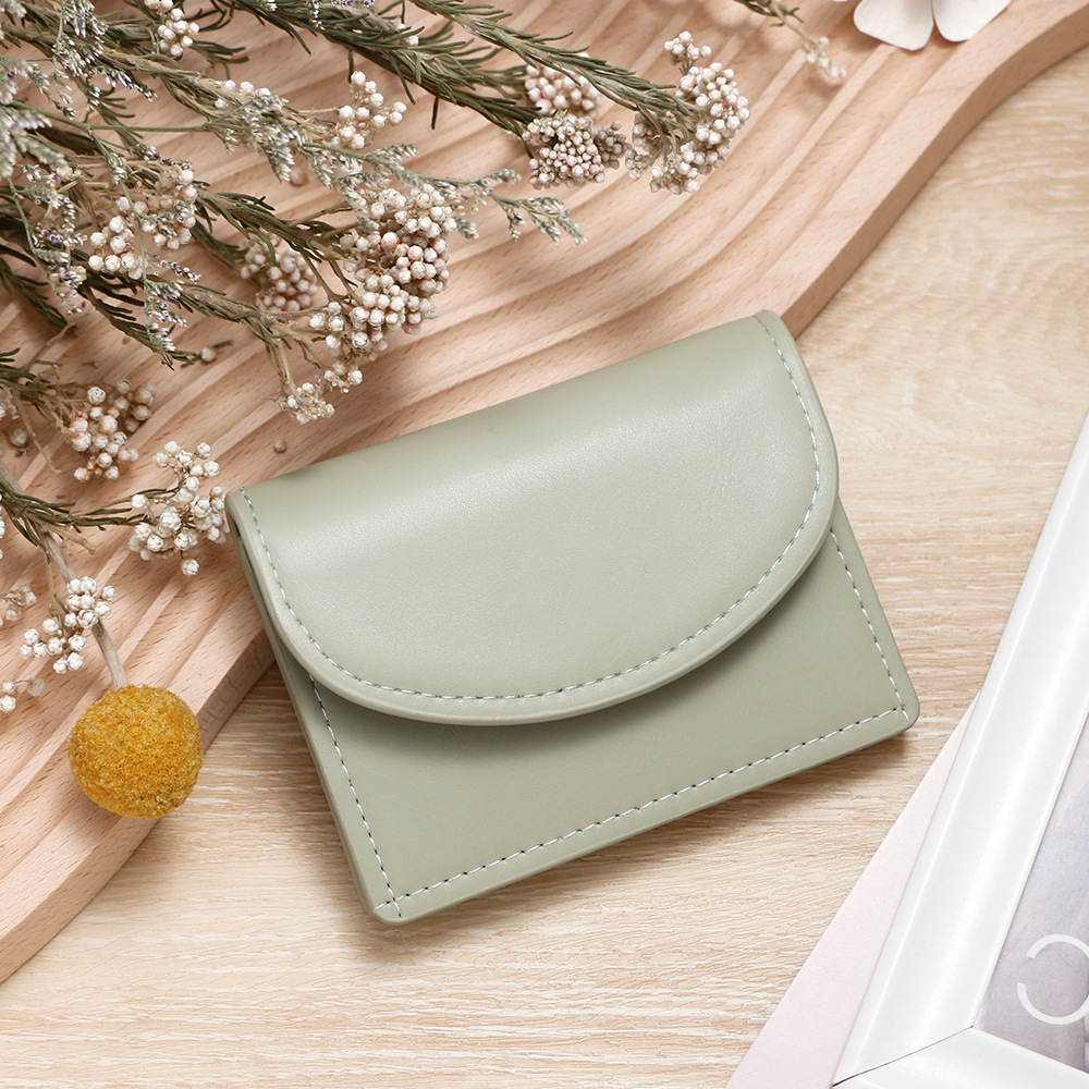 Nuevo bolso de tarjeta para mujer Versión coreana del bolso de tarjeta de color sólido simple para niñas Monedero transfronterizo pequeño y simple al por mayor