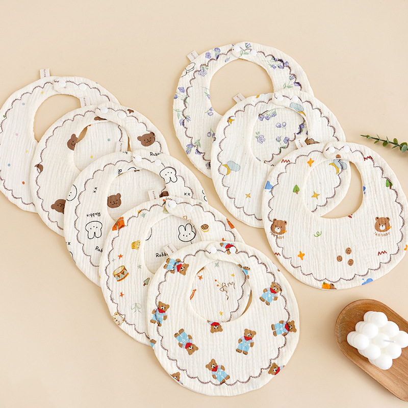 Factory wholesale six-layer Zou cloth bib baby bib anti-spitting soft absorbent bib newborn children's saliva towel