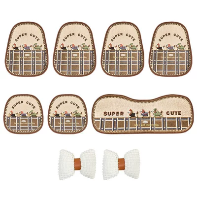 Summer Cooling Pad for Women, Car – Seat cushion, seat cover - three-dachshunds-five-seater-comfort-edition