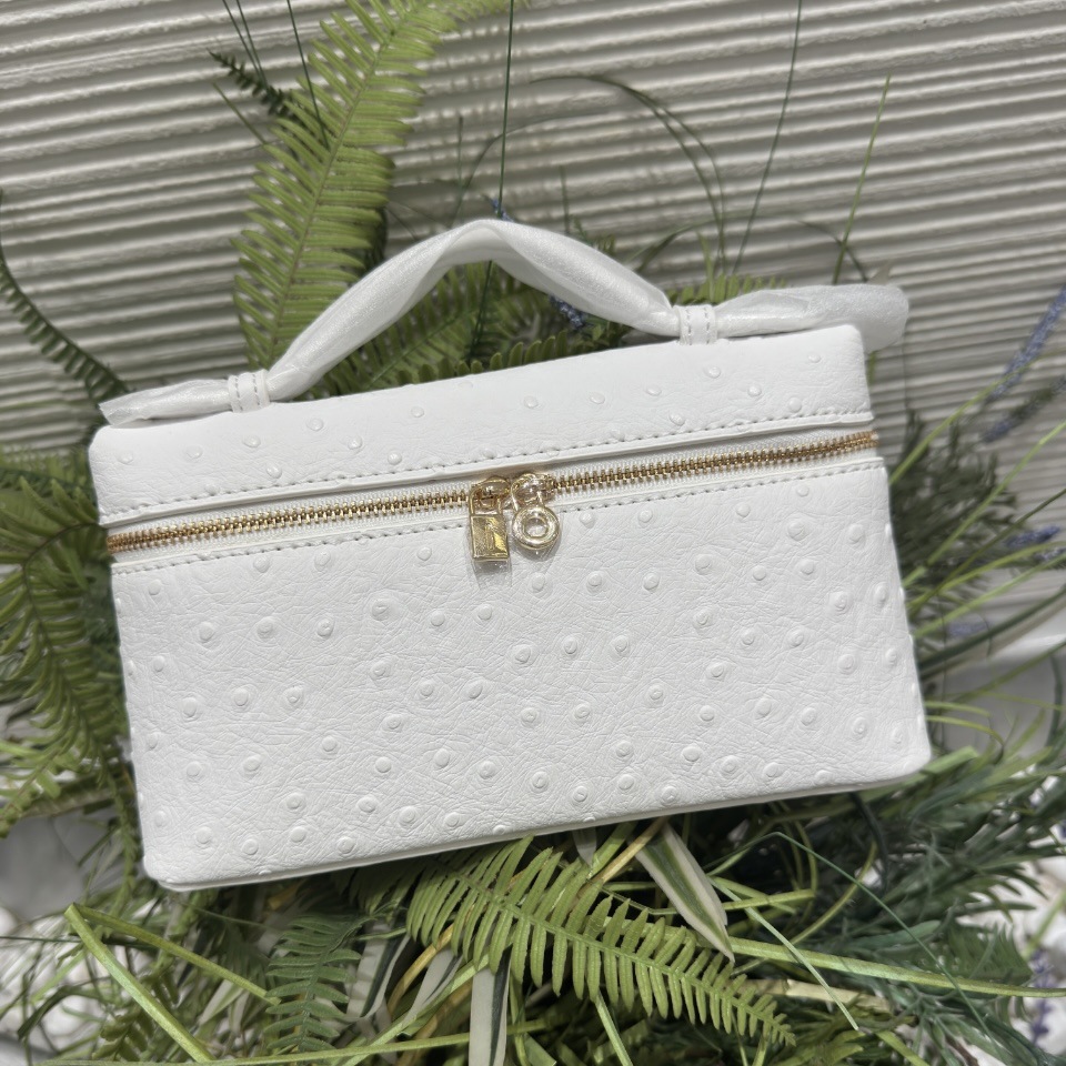 Other L19 Vanity Bag Ostrich Embossed White