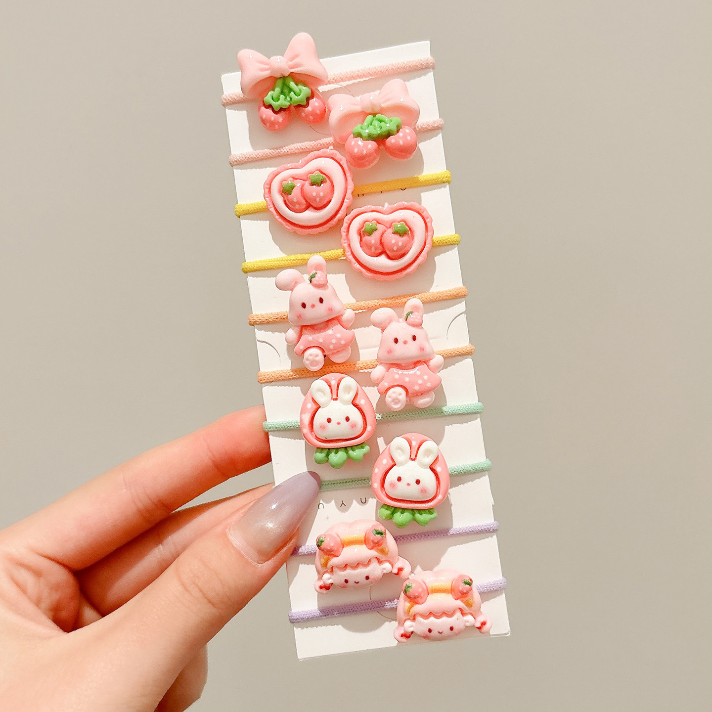 Caricatura encantadora anillo de pelo pulgar no daña el cabello de los niños correa de correa pequeña cuerda de cabello para niñas cuerda de cabello