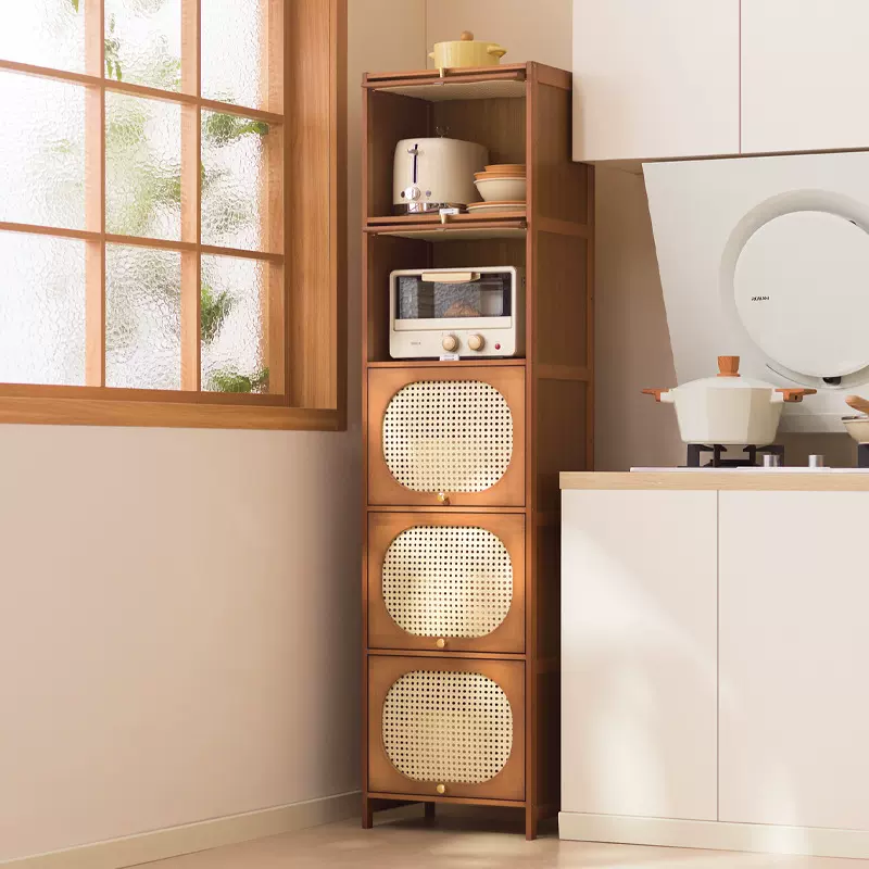 厨房置物架夹缝款落地多层收纳柜子多功能储物柜微波炉橱柜餐边柜