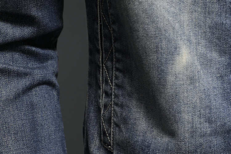 Men's Retro Stand Collar Denim Jacket Trendy Spring Autumn Coat_voghion.com