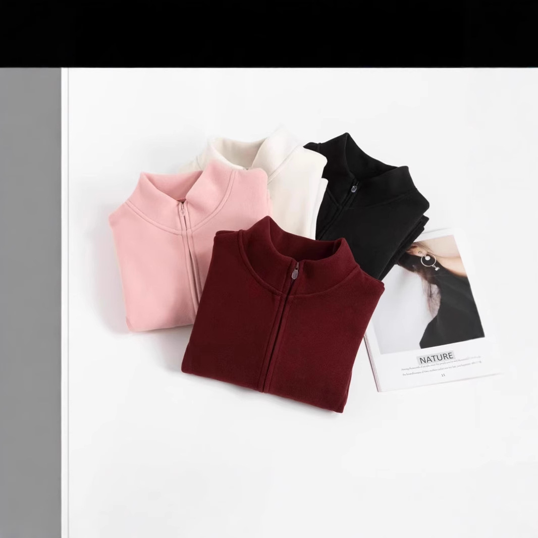 秋冬保暖新款女士石墨烯瑜伽服修身百搭纯色拉链款运动百搭外套