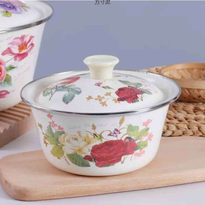 厚みのある16-30CMの蓋付きホウケイ酸ポット、ラードホウケイ酸ポット、餃子の詰め物、蓋付き丸型餃子の詰め物鉄ポット|undefined
