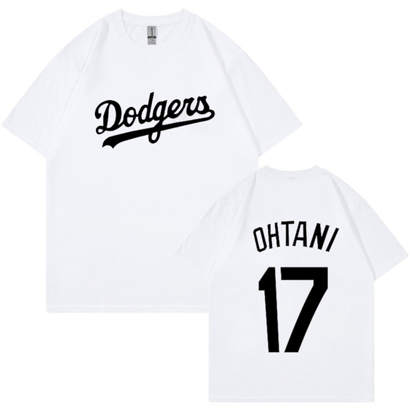 Cross-Border New Men's and Women's Round Neck Short-Sleeved T-Shirts Dodgers Los Angeles Dodgers Big Cross-Border Trendy Brand
