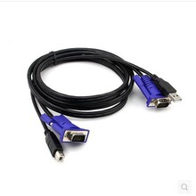 KVM切换器USB接口KVM双并线 USB打印线+VGA线 专用线 连接线1.5米