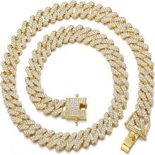 男士潮流饰品嘻哈项链大金链古巴链说唱镶钻项链嘻哈饰品批发