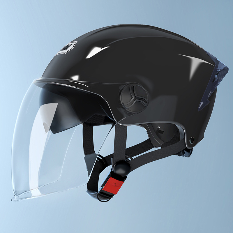 Cascos de vehículos eléctricos certificados 3C para hombres y mujeres, protector solar de verano, batería de doble lente, motocicleta, medio casco de ciclismo universal de cuatro estaciones