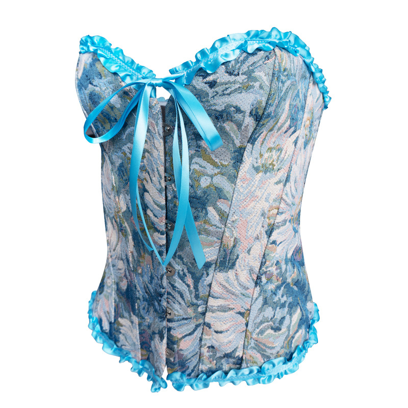 Nuevo café marrón azul con encaje cinturón de belleza de la cintura de la dama plástico chaqueta de suministro transfronterizo Amazon