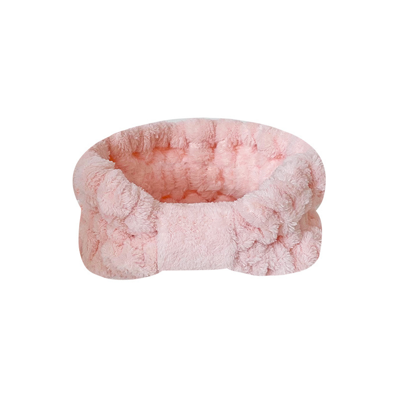 Europa y los Estados Unidos simples de color sólido peluche banda de cabello de borde ancho personalizada para mujeres lavar la cara banda de cabello de fibra de bambú logotipo de algodón personalizado