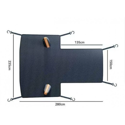 anti-snow and anti-freeze half-cover car | Car snow shield - 280235m-oxford-fabric-with-orange-reflective-strips-6-straps