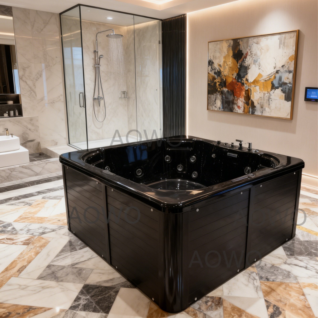 SAP bañera termostática masaje de surf acrílico bañera de spa masaje inteligente bañera de jacuzzi 4 personas
