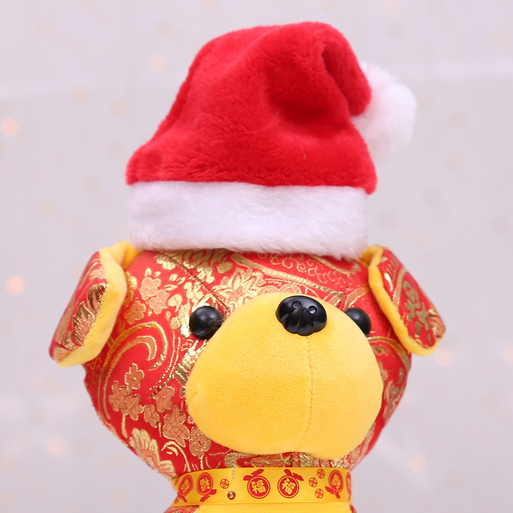 Howe Bei nouvelles décorations de Noël chapeau de Noël pour animaux de compagnie chapeau de chien chapeau en peluche rouge chapeau pour animaux de compagnie vêtements_voghion.com