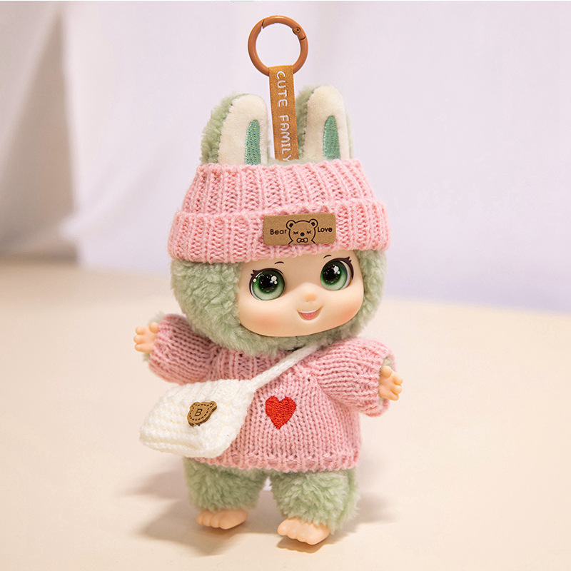 可爱萌物家族搪胶公仔变装女孩毛绒玩具女生包包毛绒挂件玩偶娃娃|undefined