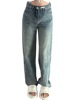 Retro spring loose straight jeans, small design trousers