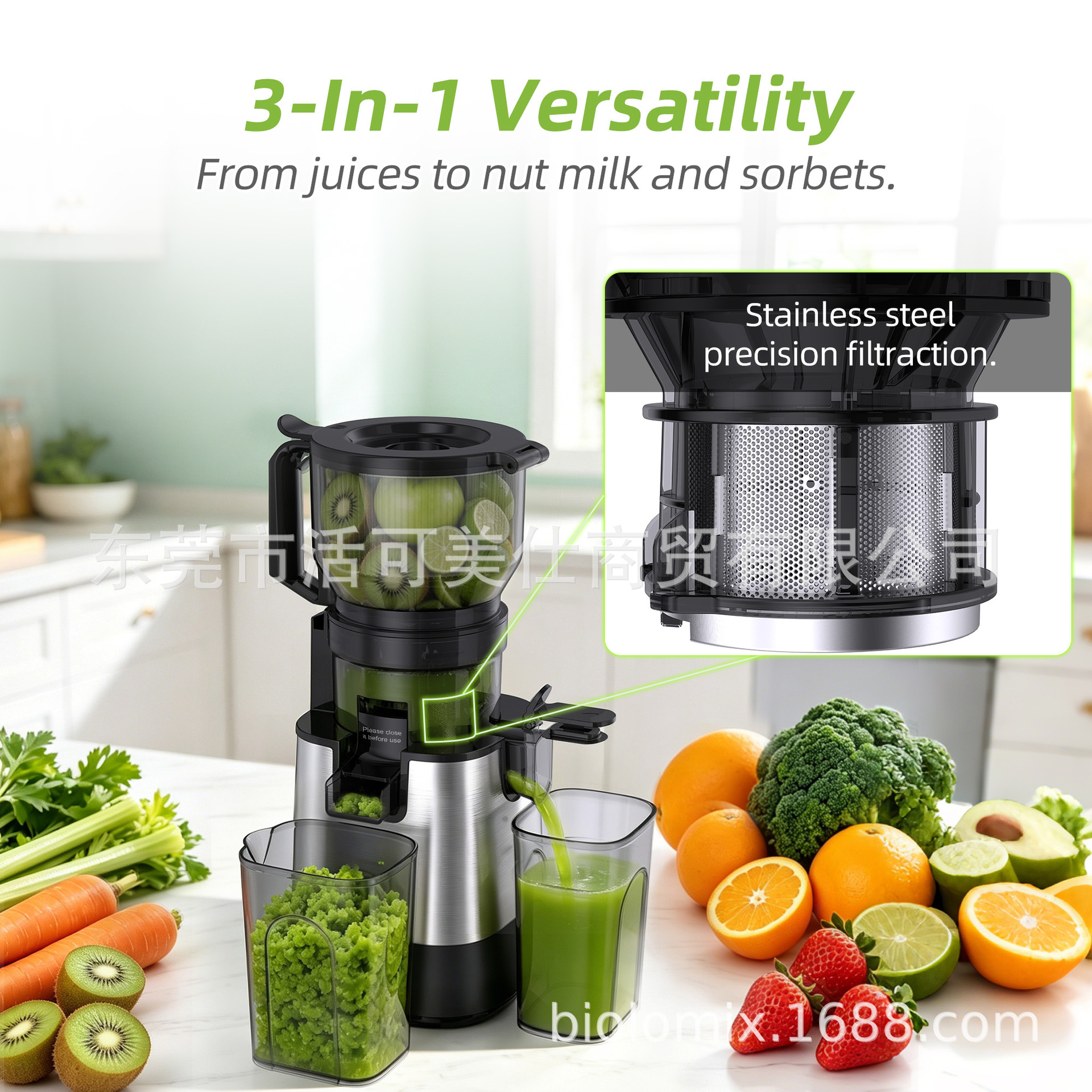 150mm gran calibre jugo de baja velocidad casero jugo de frutas y verduras residuos separación de nueces leche helado máquina de jugo