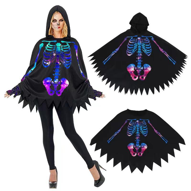 ハロウィーンカラー頭蓋マントパーティーの祝日にマントを飾って大人の子供の舞台に工場を飾って直接供給する|undefined