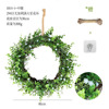 Customized hemp rope+hook simulation plant flower ring cross -border home doors and windows hanging decoration simulation green plant fake flower ring