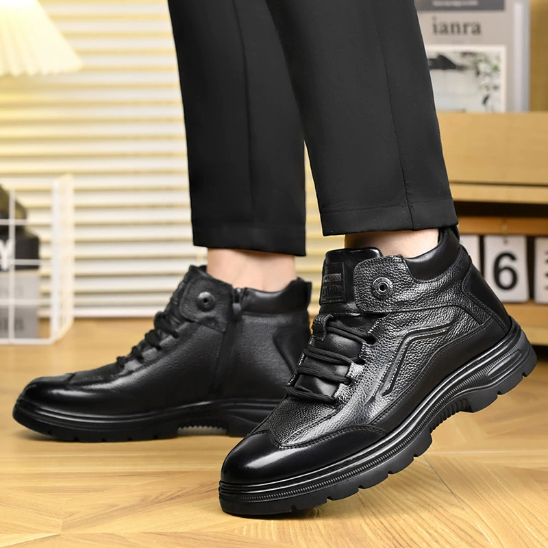 Ботинки‑анкл (Martens) мужские утеплённые, дышащие, низкие, в английском стиле, чёрные