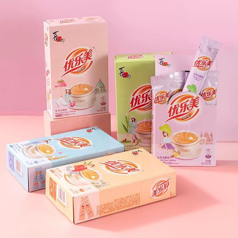 Низкокалорийный растворимый молочный чай 190г в коробке, твердый напиток, многовкусный, полоски, послеобеденный чай, готов к употреблению