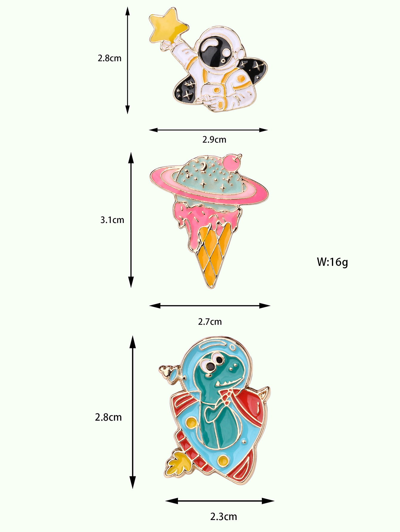 20g Weight Brooches Classification Holiday, Daily Occasion Alloy Material Tree, Planet Pattern All Seasons Season Unisex Gender Enamel Design Cute, Modern Style Style Cute Modern Style Pin Tree Planet Alloy Enamel Unisex Brooches 5