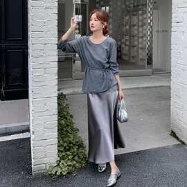两件套连衣裙女春秋装2025年新款吊带连衣裙+针织衫套装两件套潮
