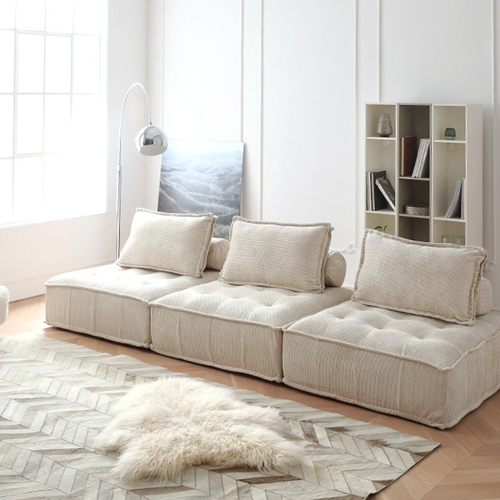 Wholesale double-layer tofu block sofa cream straight square module small apartment rental floor platform lazy bay window modification