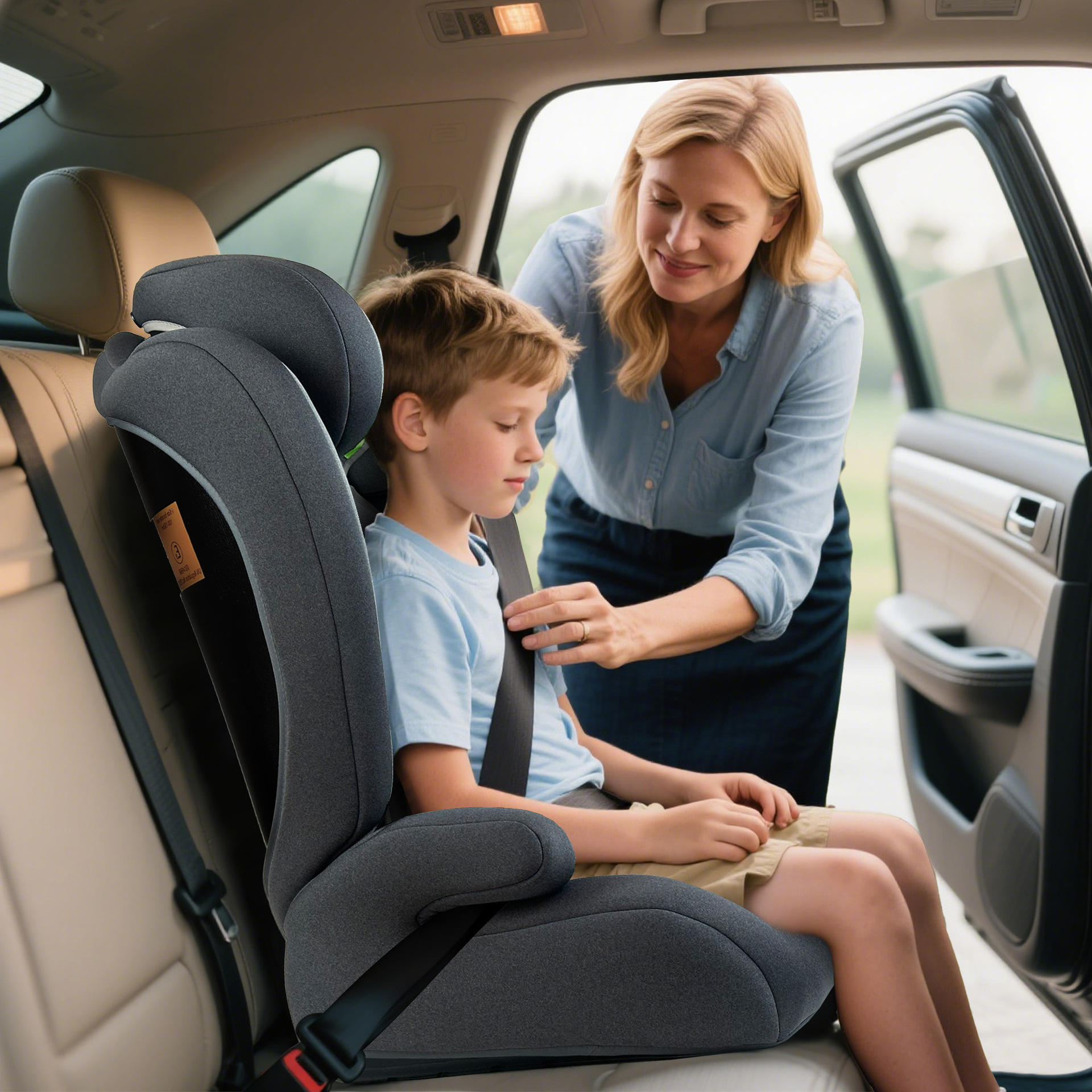 3~12 Years Old 100~150cm Kids Safety Seat Adjustable High Backrest Car Booster Cushion Isize Certified