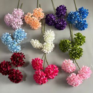 Hydrangea Simulation Flower 3 Mini Hydrangea Wedding Flower Material Road Flower Fake Flower Ornaments Wedding Decoration Floriculture