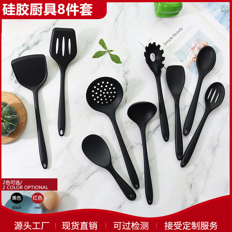 One-piece silicone kitchen utensils cook...