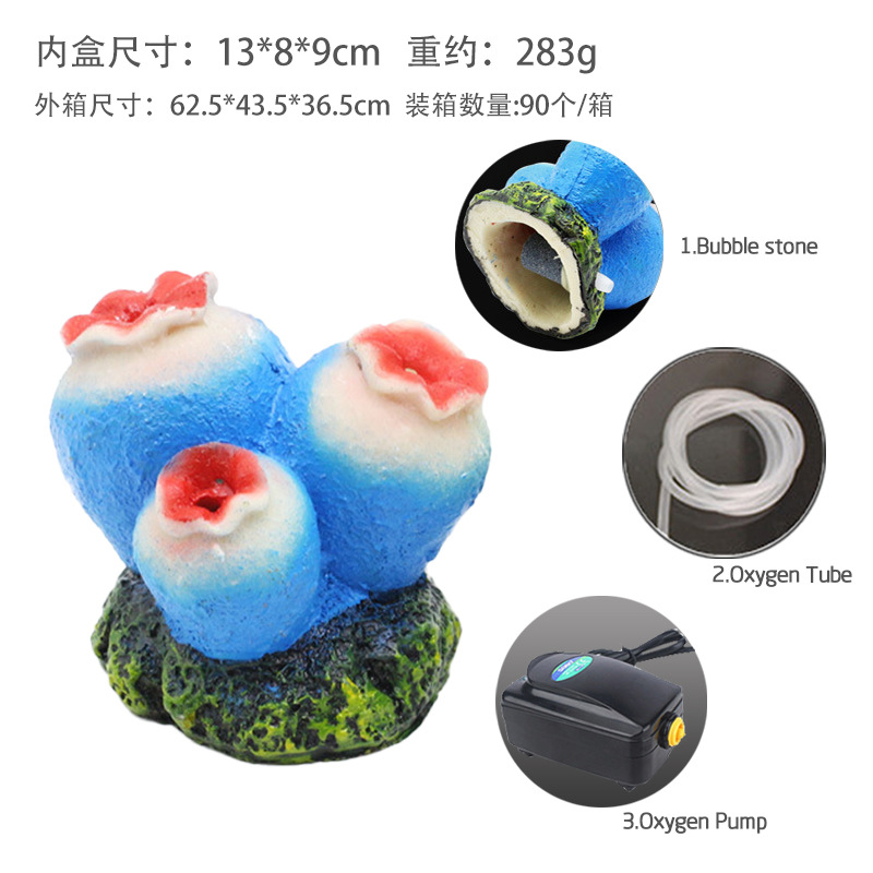 Tubo de oxígeno con bomba de aire de polipasto azul