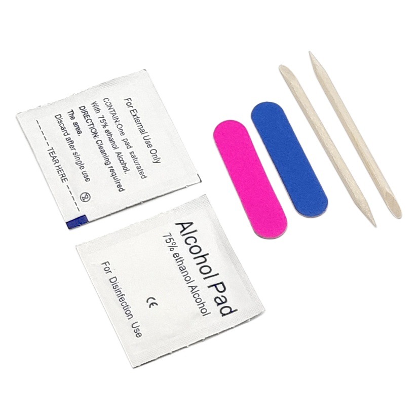 Nail Art Wearing Tools 3-Piece Set Wearing Nail Art Material Wholesale Small Rubbing Wooden Swab Alcohol Cotton Piece Nail Art Set