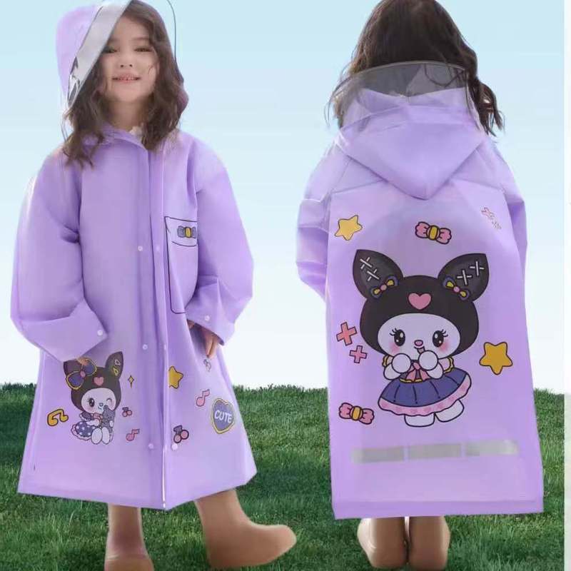 儿童雨衣带书包位男童女童小孩雨披幼儿园宝宝小学生中大童雨衣|undefined