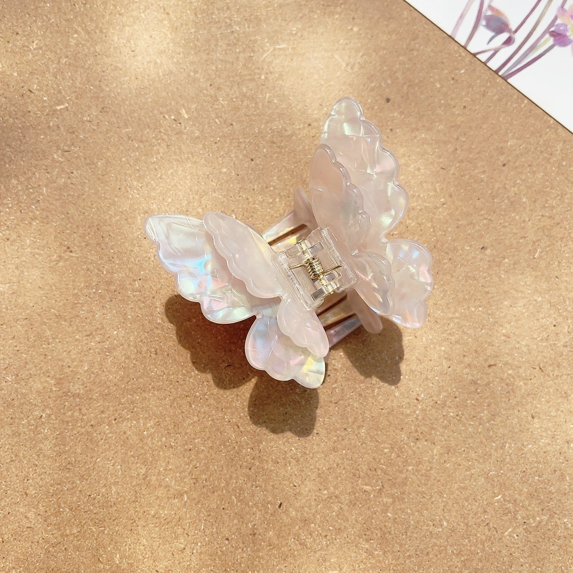 24g Weight Hair Claws Hair Accessories Type 1 Piece Quantity Holiday, Daily Occasion Acrylic, Acetic acid sheets Material Butterfly Pattern Women's Gender Sweet Style Sweet Women's Butterfly Arylic Acetic Acid Sheets Hair Claws 8