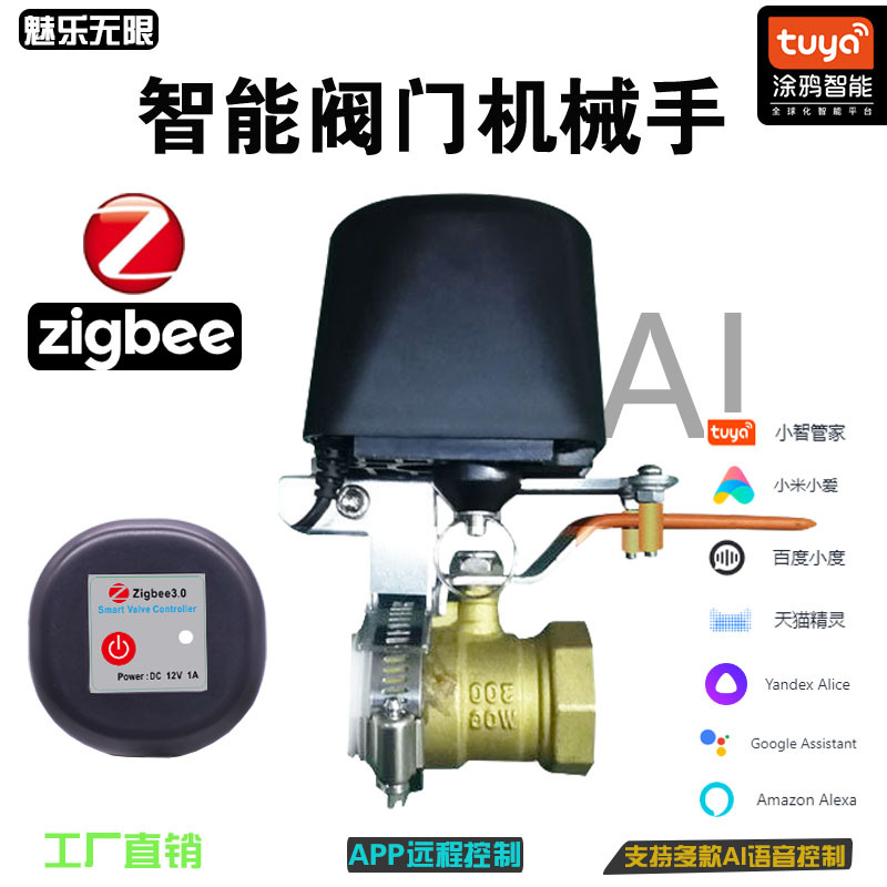 ZigBee inteligente manipulador eléctrico válvula de gas de agua válvula inteligente graffiti APP remoto sincronización interruptor inalámbrico
