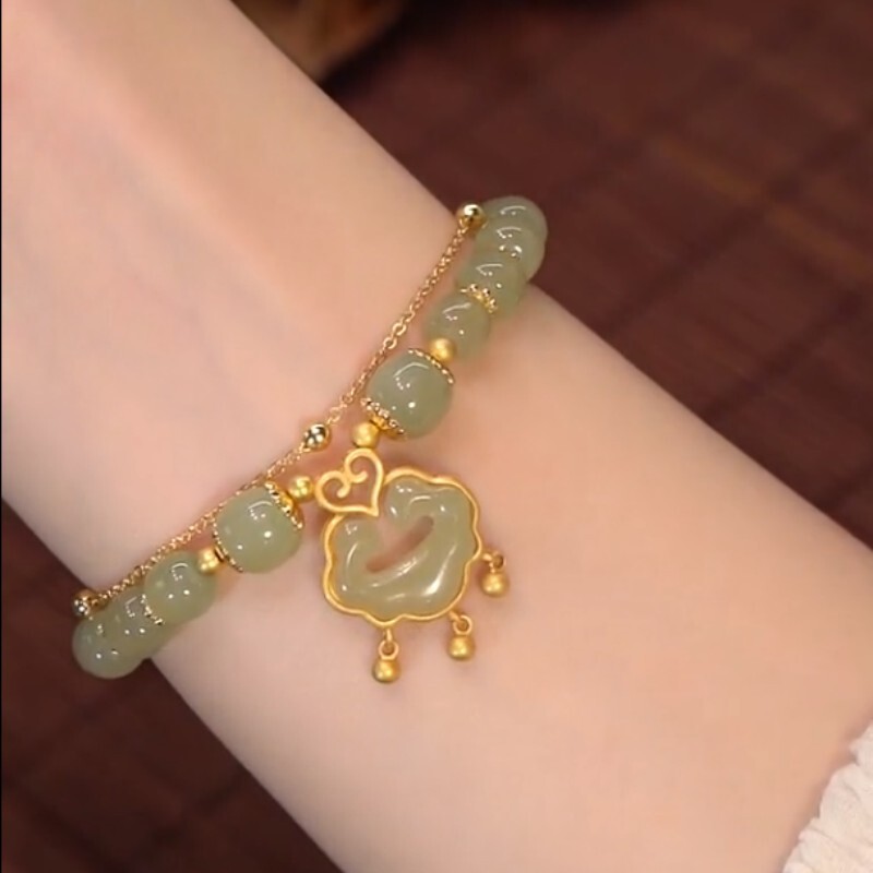 Ping An Lock Bracelet Copper Crossing Real Gold High Color-retaining Ping An Lock Bracelet Ping An Xiangyun Lock Hydrangea Ruyi Pendant Hydrangea Ping An Lock Bracelet Copper Crossing Real Gold High Color-retaining Ping An Lock Bracelet Ping An Xiangyun Lock Hydrangea Ruyi Pendant Hydrangea