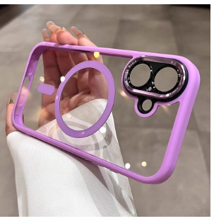 Escudo fino simple y transparente con succión magnética para iPhone14 Apple 16ProMax funda para teléfono móvil 15 pareja 13 duro 16