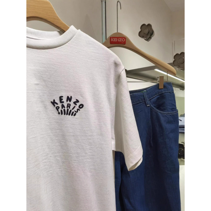 Complete Set of Three Labels, New French Paris Product, Men's Casual Loose Short-Sleeve T-Shirt with Tiger Head and Dragonfly Letter Pattern Embroidery 1 Complete Set of Three Labels, New French Paris Product, Men's Casual Loose Short-Sleeve T-Shirt with Tiger Head and Dragonfly Letter Pattern Embroidery 1