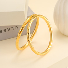 沙金手镯5N碎冰冰沙金饰品时尚高级感百搭手环送女友简约闭口镯子