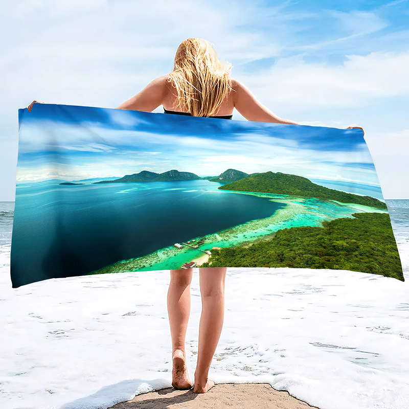 Tropical Island Beach Towel Sports Towel Microfiber Quick-drying Swimming Blanket Yoga Fitness Bath Towel Tropical Island Beach Towel Sports Towel Microfiber Quick-drying Swimming Blanket Yoga Fitness Bath Towel