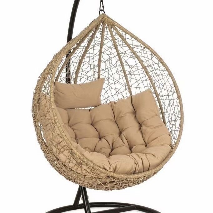 Silla Mecedora Colgante Doble con Estructura Metálica, Móvil y Reclinable, para Parque y Balcón image 20