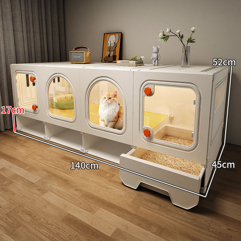 キャットヴィラ 猫ケージ 1LDK 1バスルーム 猫の巣とトイレが一体化した家庭用屋内スペースをとらない小さなアパート|undefined