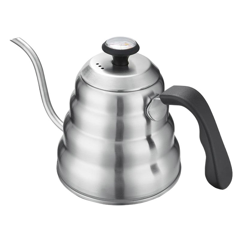 Cloud Pot Hand Coffee Pot 304 Stainless Steel Fine Mouth Pot Drip Filter Bubble Long Mouth Hot Pot with Thermometer
