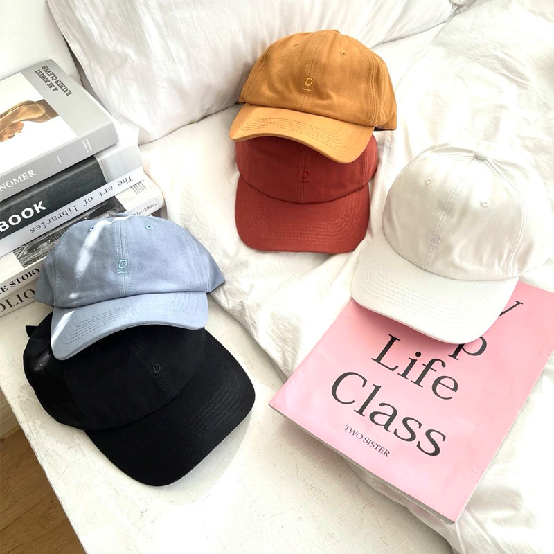ins帽子女春夏韓版D字母刺繡軟頂棒球帽休閑百搭鴨舌帽防曬遮陽帽
