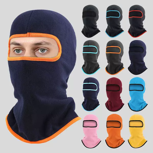 Cross-Border Outdoor Warm Cycling Mask Fleece Cold-Proof Windproof Ski Face Protection Solid Color Men's and Women's Warm Winter Hat